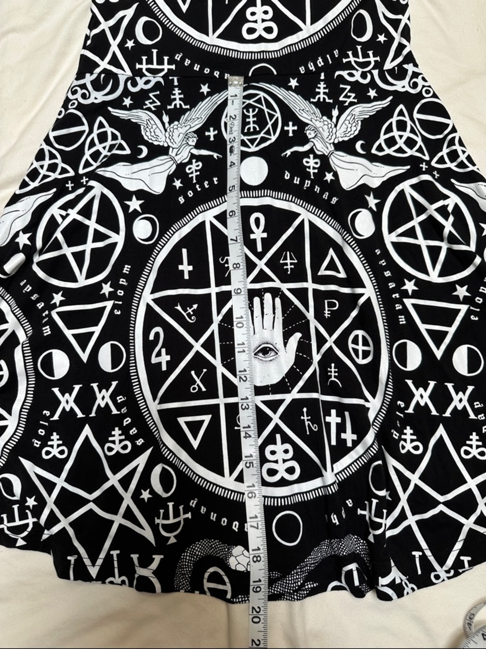 Killstar Black and White Occult Print Skater Dress - Picture 5 of 5